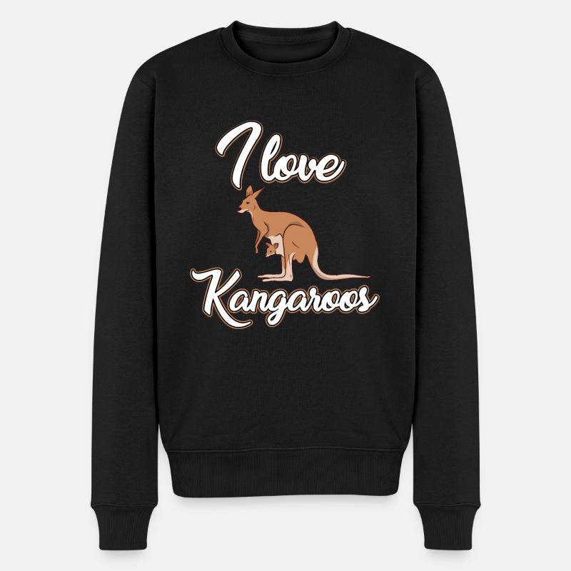 J’adore les kangourous - Pull Premium bio Homme - noir