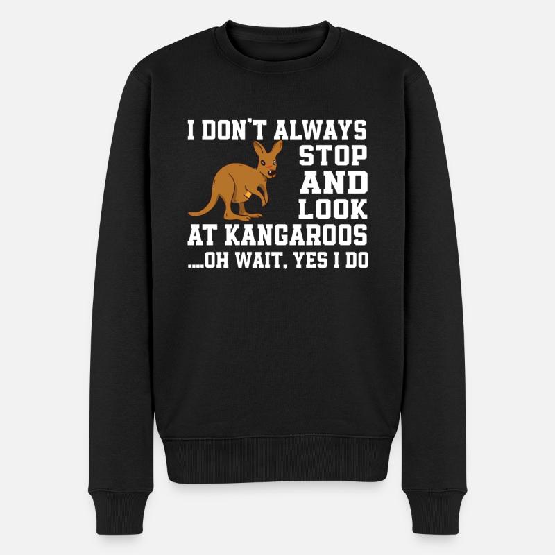 Lustiger Känguru Spruch - Männer Premium Bio Pullover - Schwarz