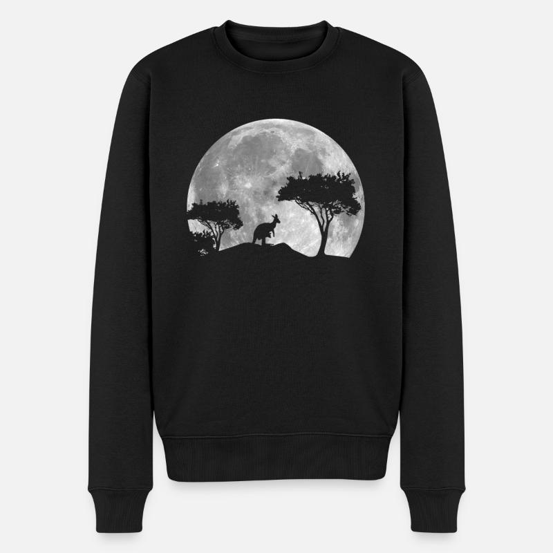 Kangourou la nuit - Pull Premium bio Homme - noir