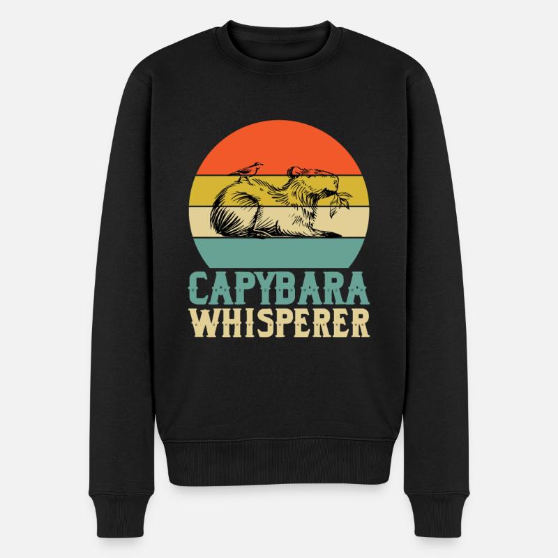 Capybara Flüsterer - Männer Premium Bio Pullover - Schwarz