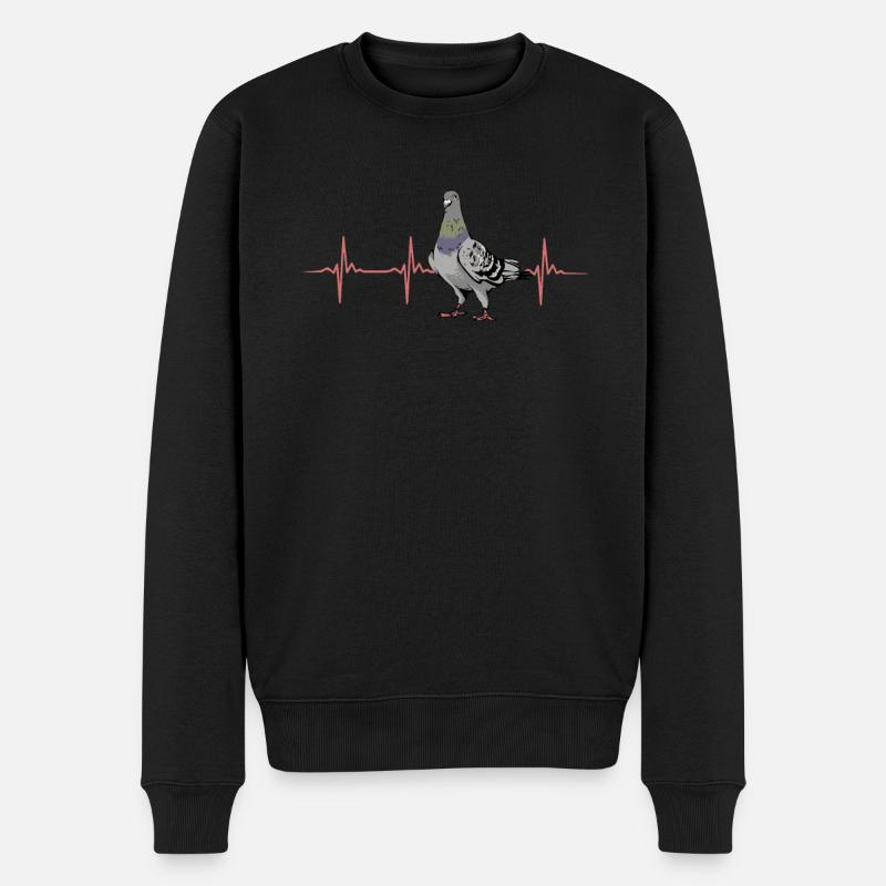 Tauben-herzschlag-design - Männer Premium Bio Pullover - Schwarz