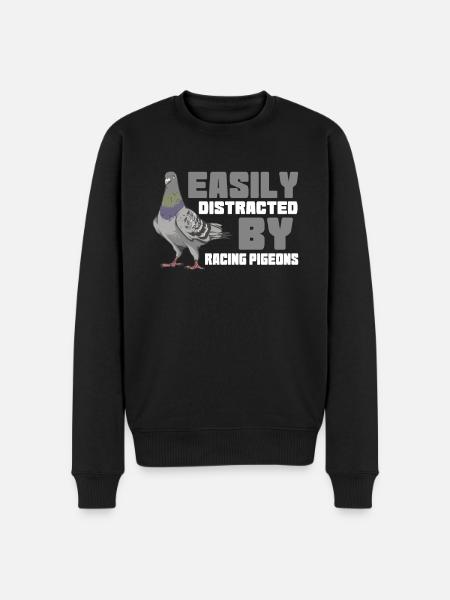 Easily Distracted By Pigeon Racing - Men's Premium Organic Jumper - black