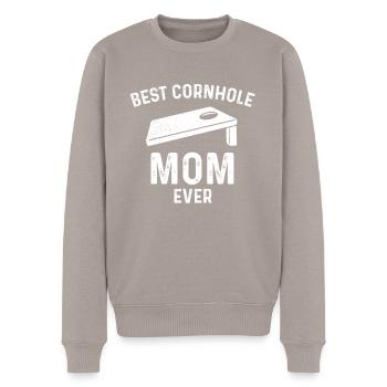 Beste Cornhole Mama Aller Zeiten - Männer Premium Bio Pullover - Taupe - Vorne - Nico (187cm)
