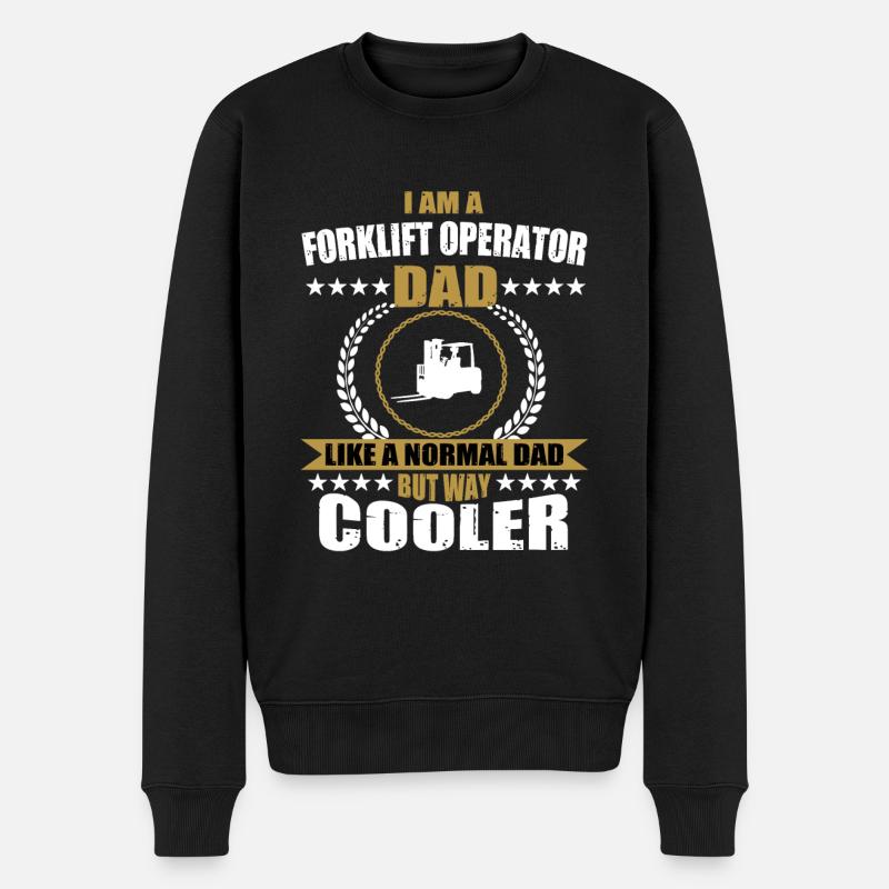 Gabelstapler Papa - Männer Premium Bio Pullover - Schwarz
