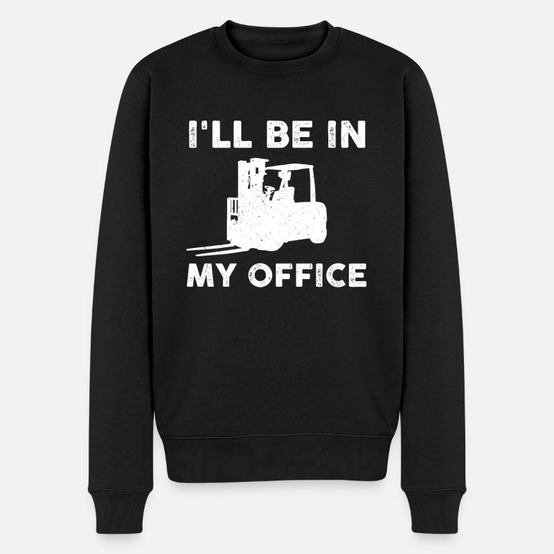 Lustiges Gabelstapler Geschenk - Männer Premium Bio Pullover - Schwarz