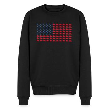 USA Bulldozer Flag - Men's Premium Organic Jumper - black - Front - Nico (187cm)