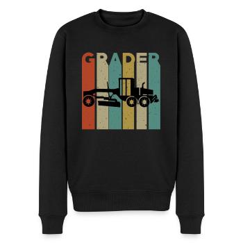 Grader Retro Design - Männer Premium Bio Pullover - Schwarz - Vorne - Nico (187cm)