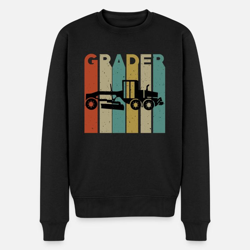 Conception rétro de niveleuse - Pull Premium bio Homme - noir