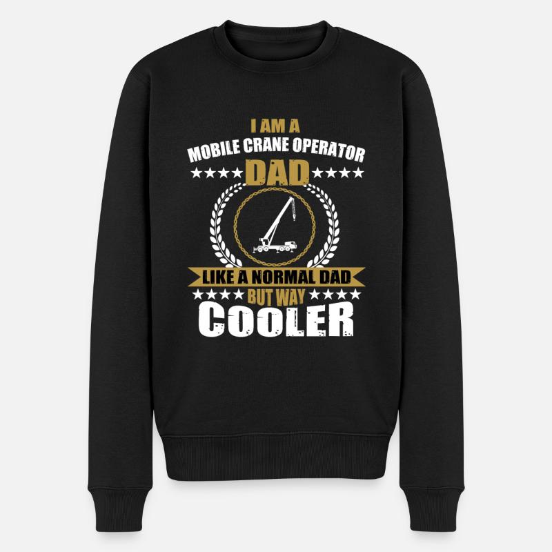 Papa conducteur de grue mobile - Pull Premium bio Homme - noir
