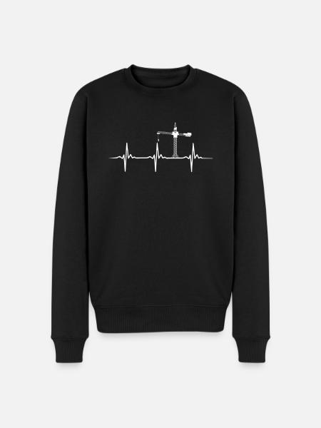 Crane heartbeat - Men's Premium Organic Jumper - black