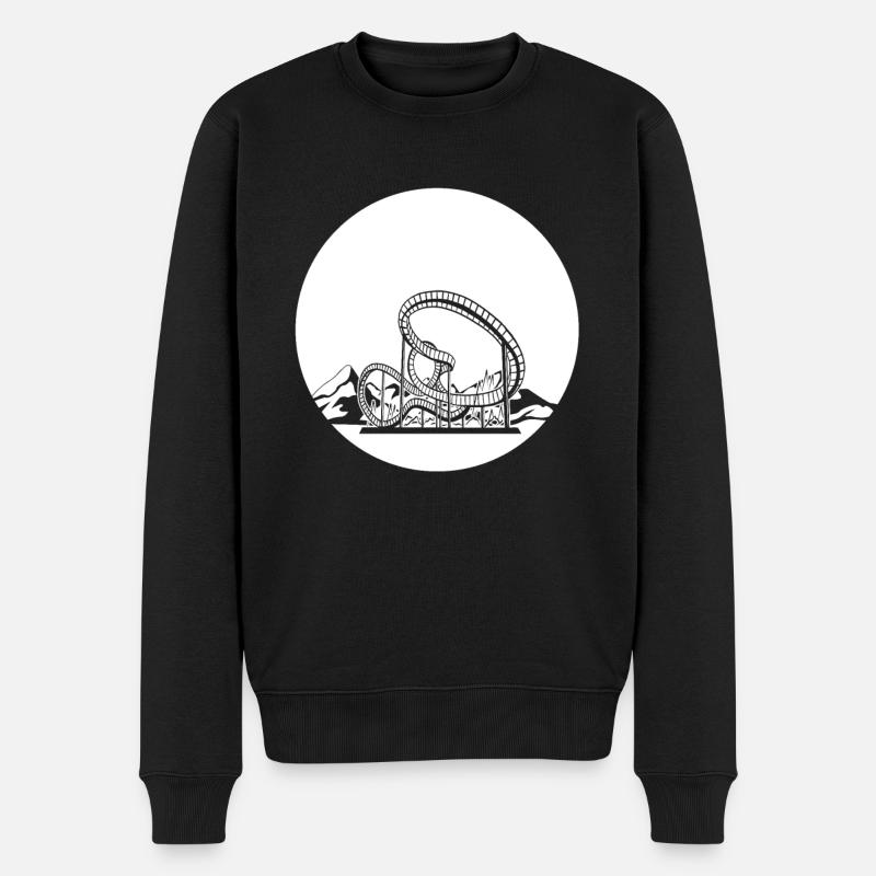 Achterbahn Mit Bergen - Männer Premium Bio Pullover - Schwarz