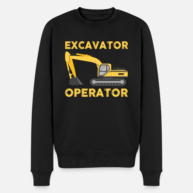 Baggerfahrer - Männer Premium Bio Pullover - Schwarz