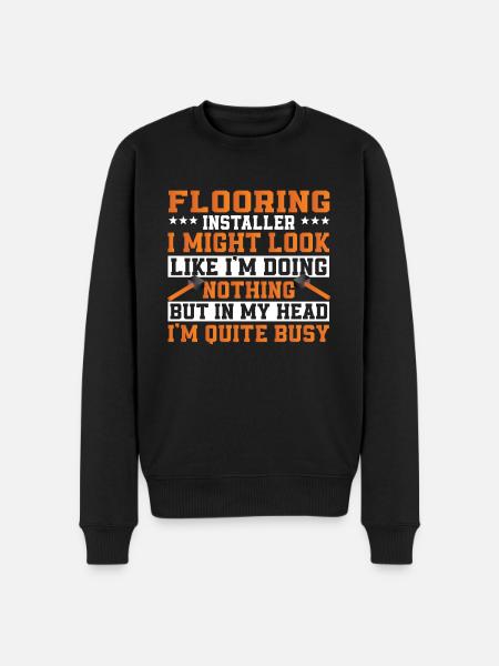Lustiger Bodenleger Spruch - Männer Premium Bio Pullover - Schwarz