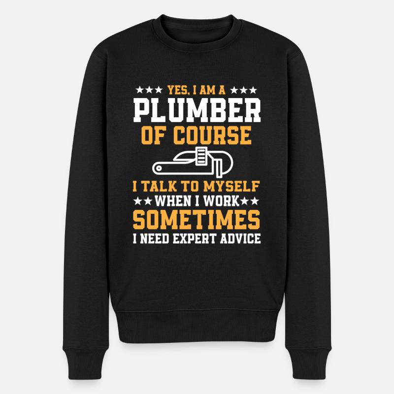 Design de plombier amusant - Pull Premium bio Homme - noir