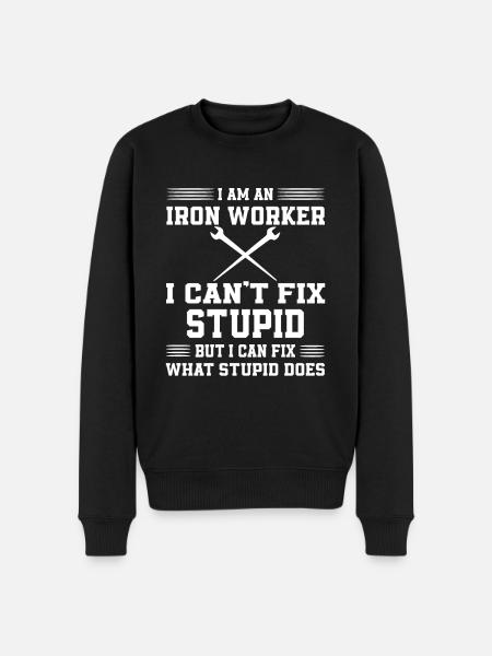 Funny Ironworker Motif - Men's Premium Organic Jumper - black