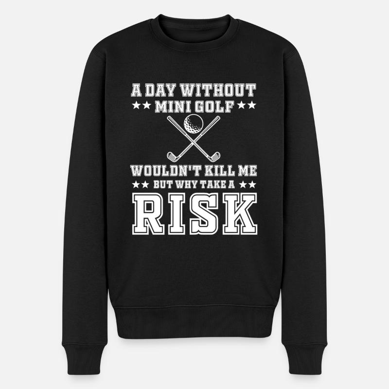 Lustiger Minigolf Spruch - Männer Premium Bio Pullover - Schwarz
