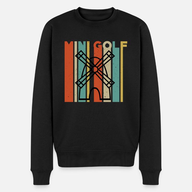 Minigolf Windmühle - Männer Premium Bio Pullover - Schwarz