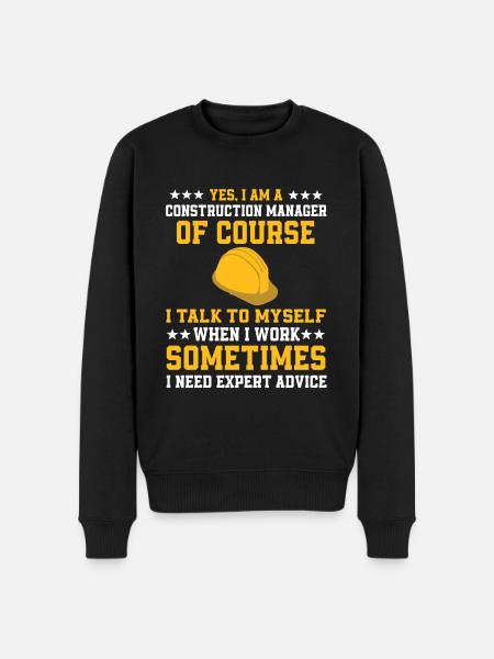 Funny construction manager shirt - Men's Premium Organic Jumper - black