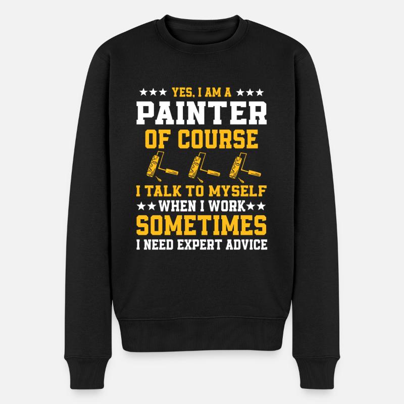 Lustiger Maler Spruch - Männer Premium Bio Pullover - Schwarz