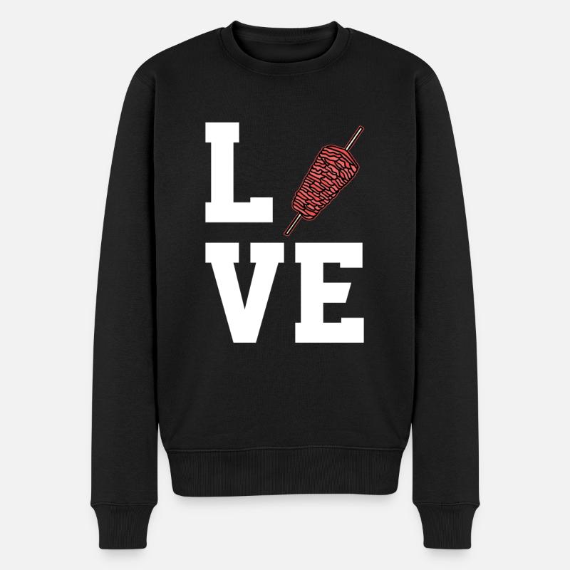 Liebe Döner Kebab - Männer Premium Bio Pullover - Schwarz