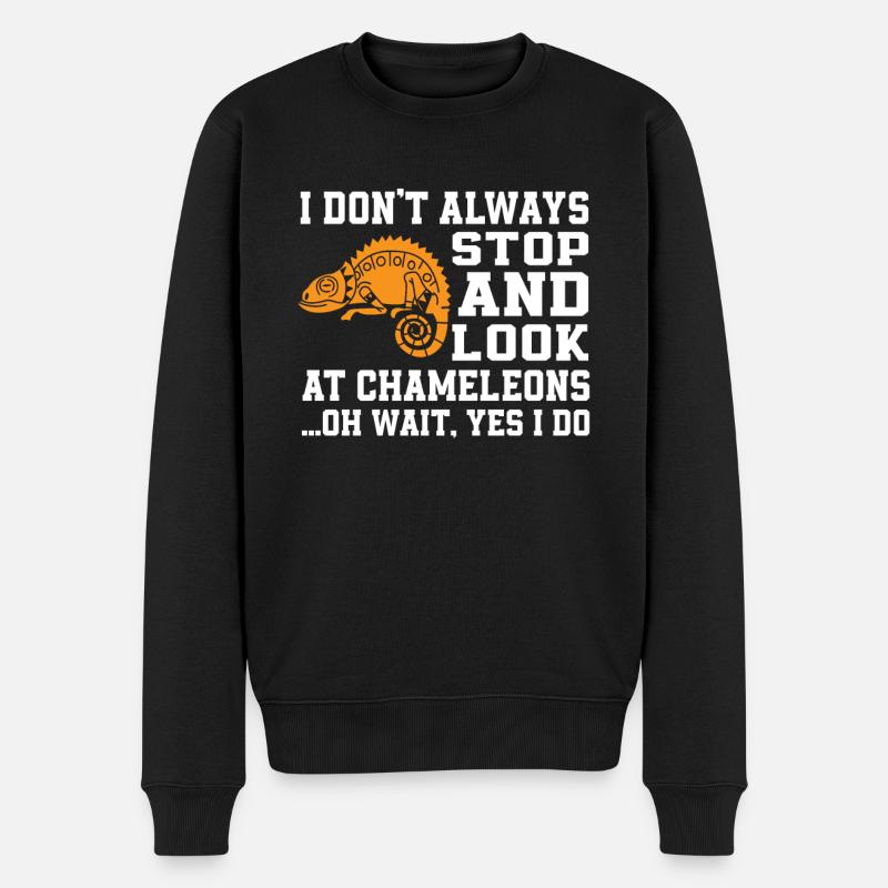 Lustiger Chamäleon Spruch - Männer Premium Bio Pullover - Schwarz