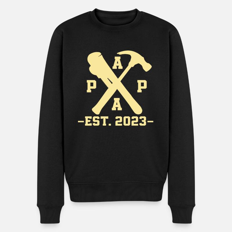 Papa Est. 2023 Für Heimwerker - Männer Premium Bio Pullover - Schwarz