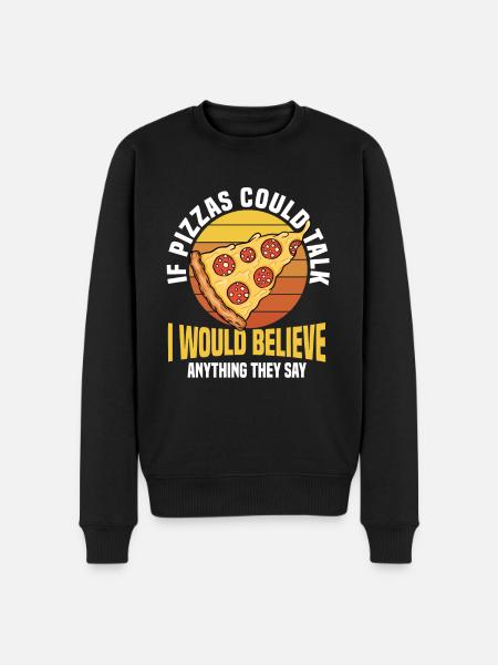 Funny Pizza Shirt - Men's Premium Organic Jumper - black