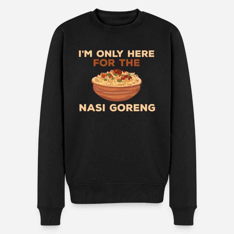 Lustiger Nasi Goreng Spruch - Männer Premium Bio Pullover - Schwarz