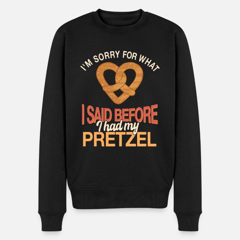 Lustiges Brezel Geschenk - Männer Premium Bio Pullover - Schwarz