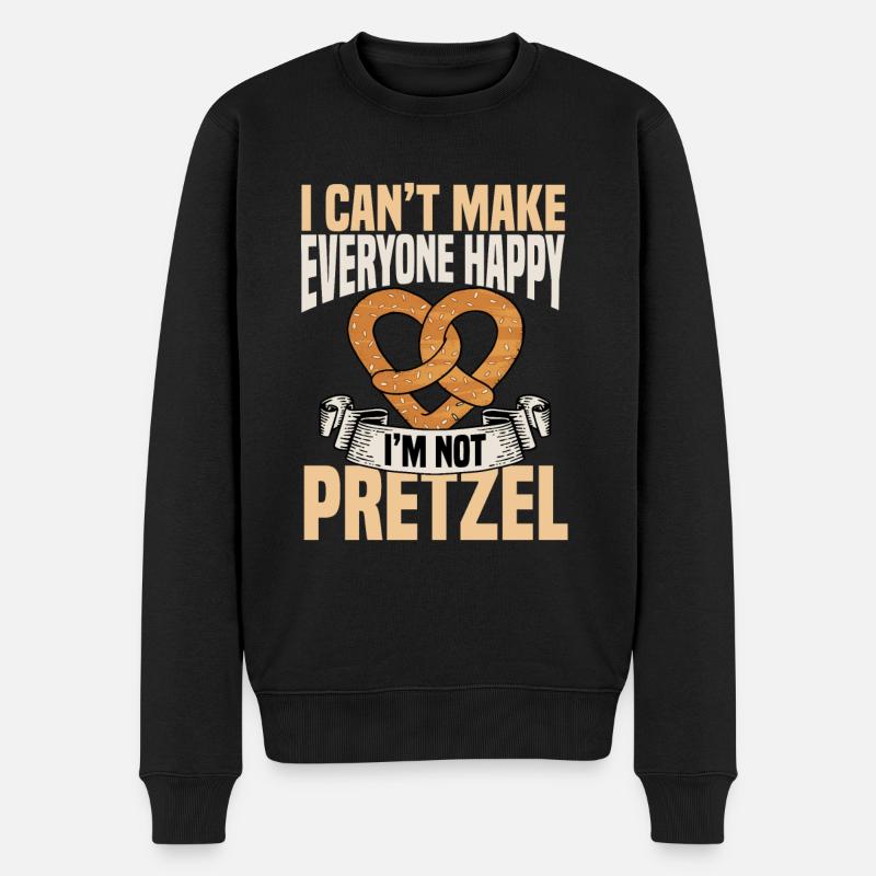 Lustiges Brezel Shirt - Männer Premium Bio Pullover - Schwarz