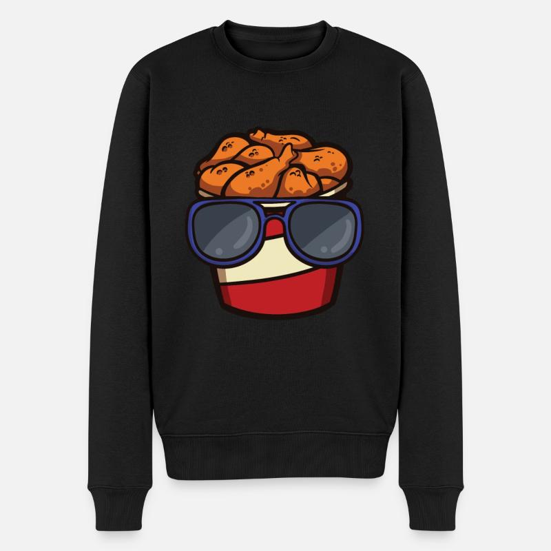 Seau de poulet frit avec - Pull Premium bio Homme - noir