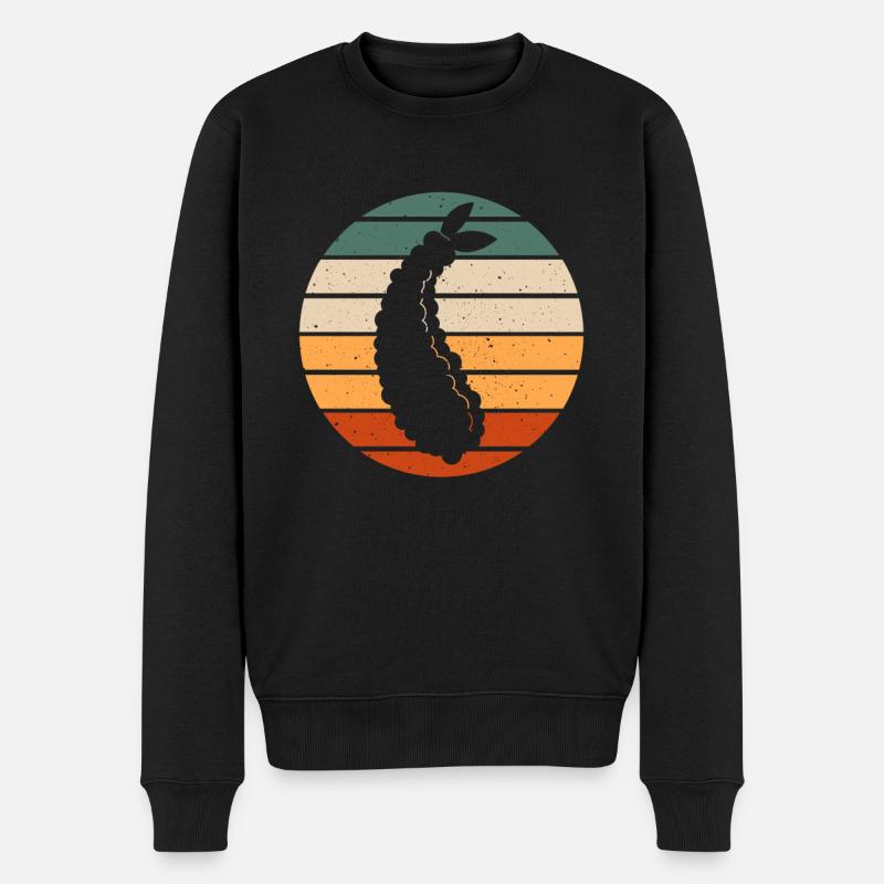 Retro Tempura Design - Männer Premium Bio Pullover - Schwarz