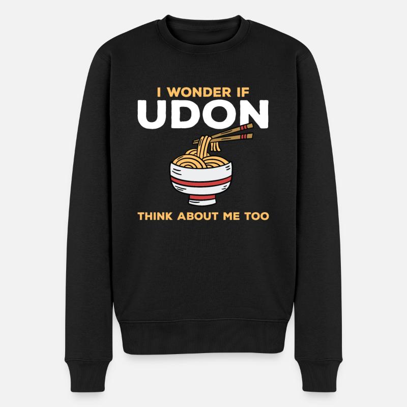 Udon Soba Nudeln - Männer Premium Bio Pullover - Schwarz