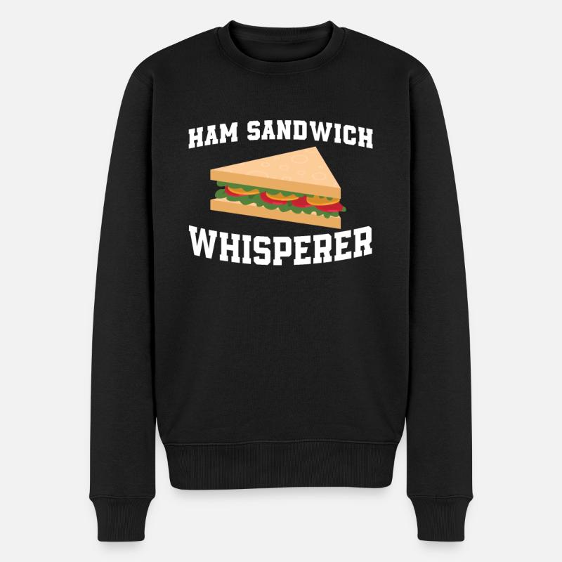 Schinken Sandwich Flüsterer - Männer Premium Bio Pullover - Schwarz