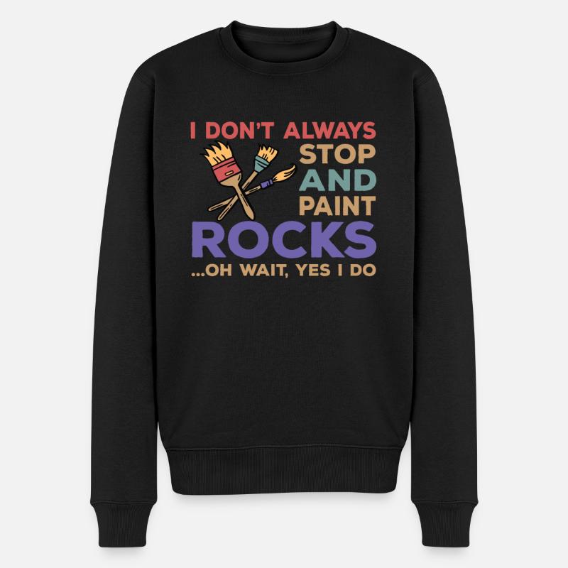 Felsmalerei - Männer Premium Bio Pullover - Schwarz