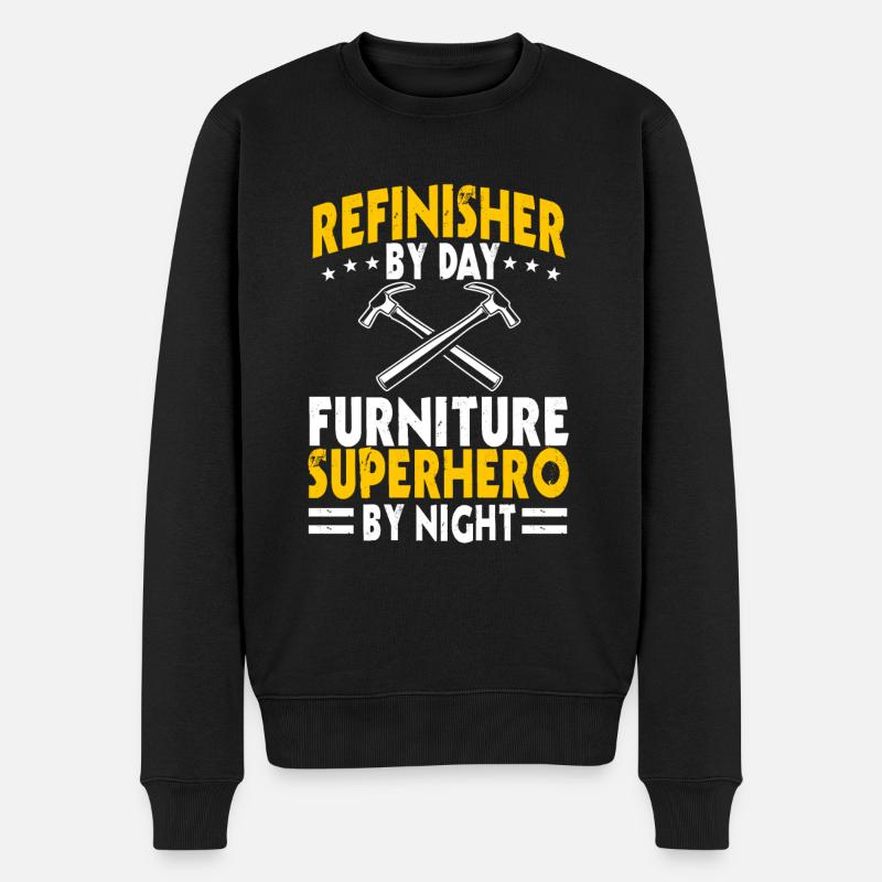 Möbel Superheld - Männer Premium Bio Pullover - Schwarz