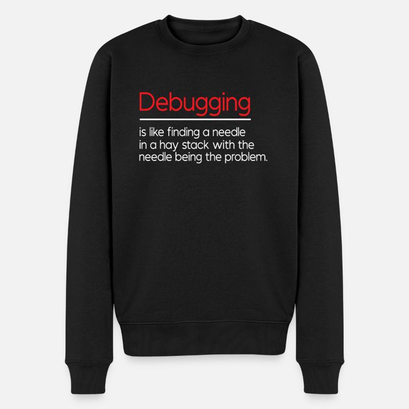 Lustiges Debugging-design - Männer Premium Bio Pullover - Schwarz