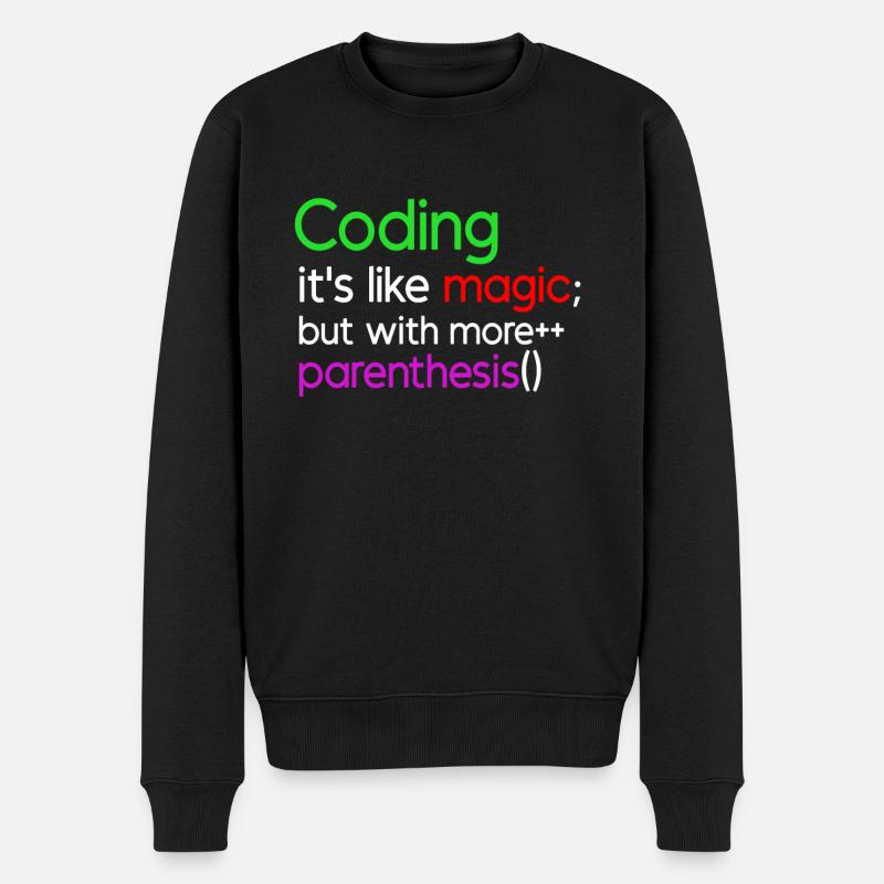 Lustiges Programmiershirt - Männer Premium Bio Pullover - Schwarz