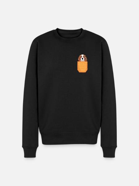Charles Spaniel Welpentasche - Männer Premium Bio Pullover - Schwarz