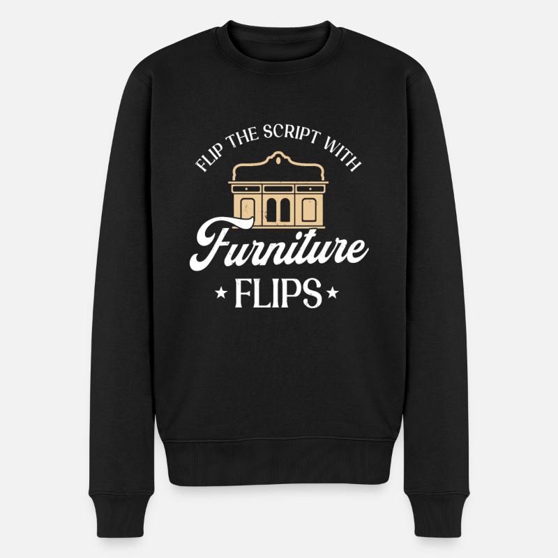 Möbel Flipping Design - Männer Premium Bio Pullover - Schwarz