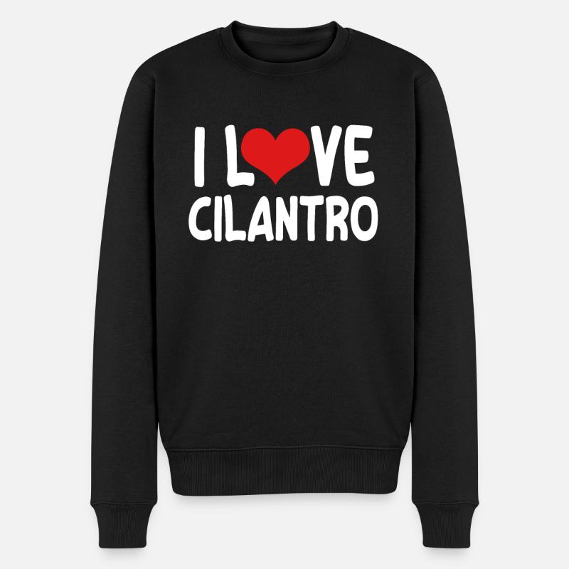 Ich Liebe Koriander - Männer Premium Bio Pullover - Schwarz