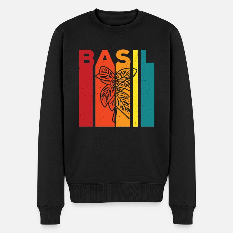 Basilikum - Männer Premium Bio Pullover - Schwarz