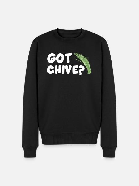 Funny chives pun - Men's Premium Organic Jumper - black
