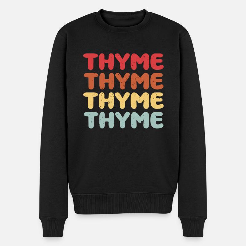 Thymian - Männer Premium Bio Pullover - Schwarz