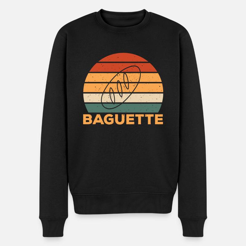 Baguette - Männer Premium Bio Pullover - Schwarz
