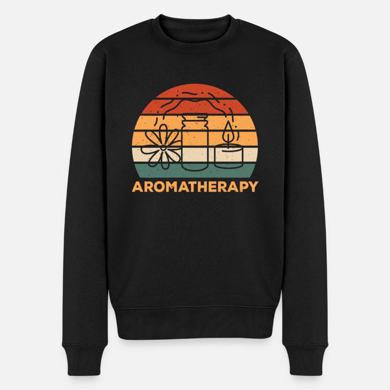 Conception d’aromathérapie rétro - Pull Premium bio Homme - noir