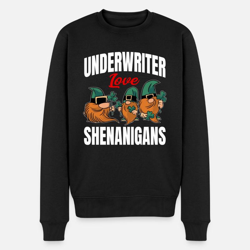 Lustiger Underwriter St. Patricks Day Shenanigans - Männer Premium Bio Pullover - Schwarz