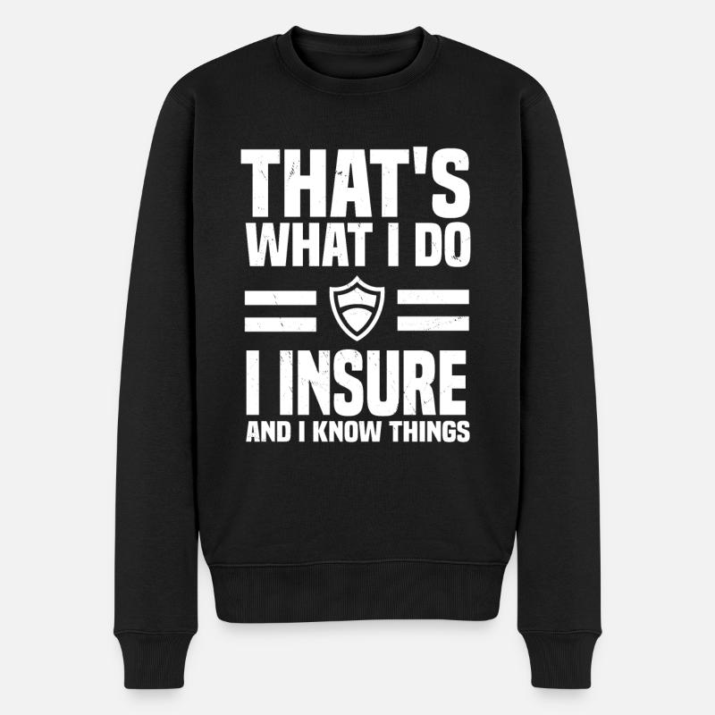 Lustiger Versicherungsagenten Spruch - Männer Premium Bio Pullover - Schwarz