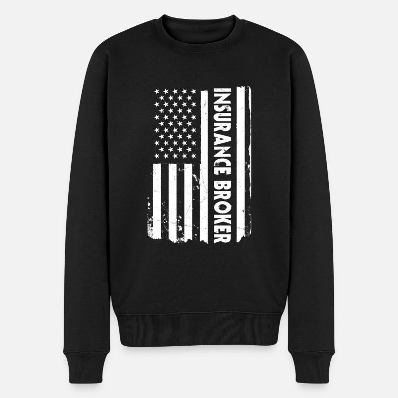 Amerikanischer Versicherungsmakler USA - Männer Premium Bio Pullover - Schwarz