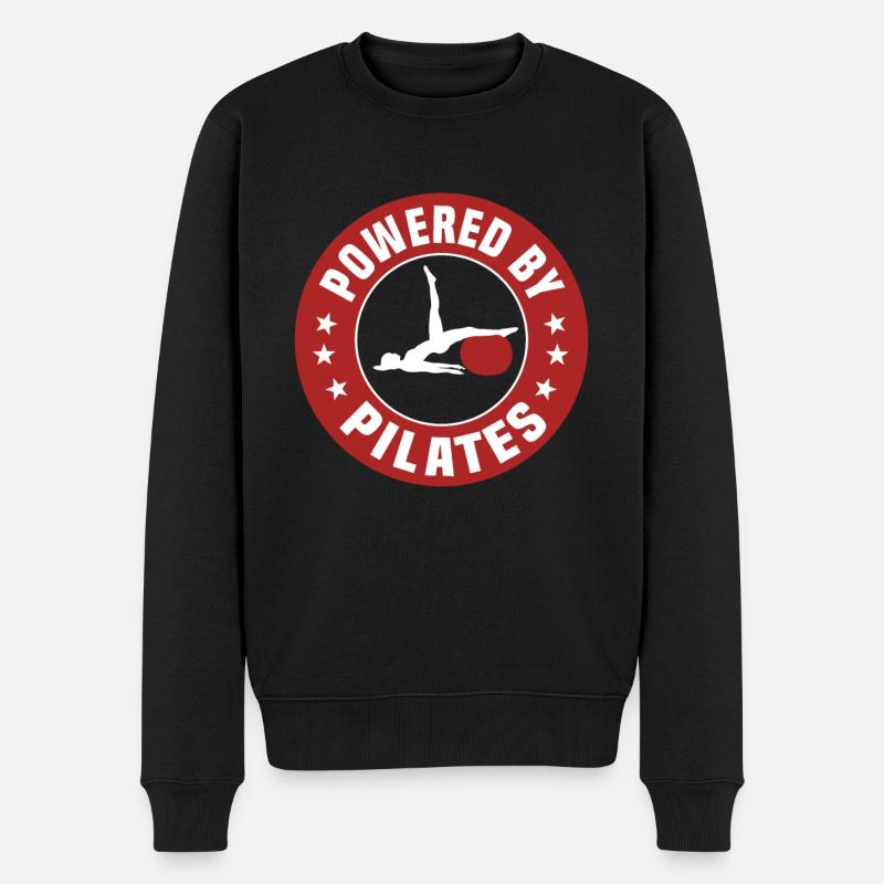 Angetrieben Von Pilates - Männer Premium Bio Pullover - Schwarz